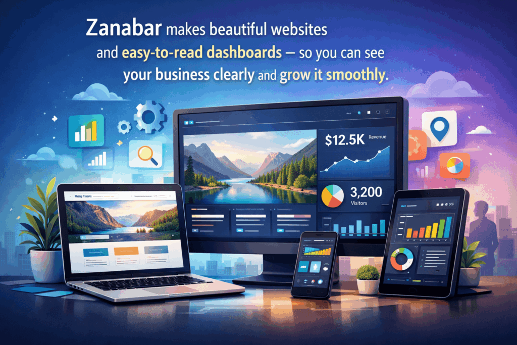 Website and dashboard screen